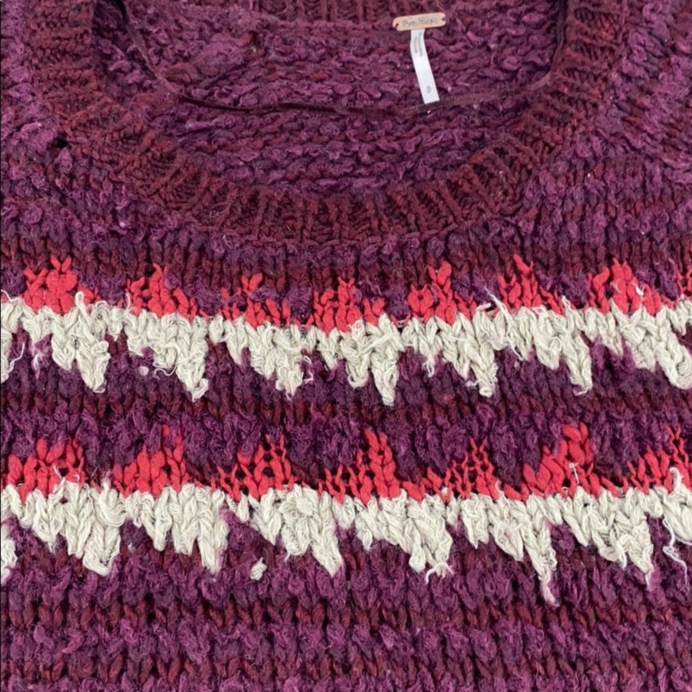 FREE PEOPLE Fuzzy Fair Isle Sweater Cozy Oversized - Picture 7 of 15